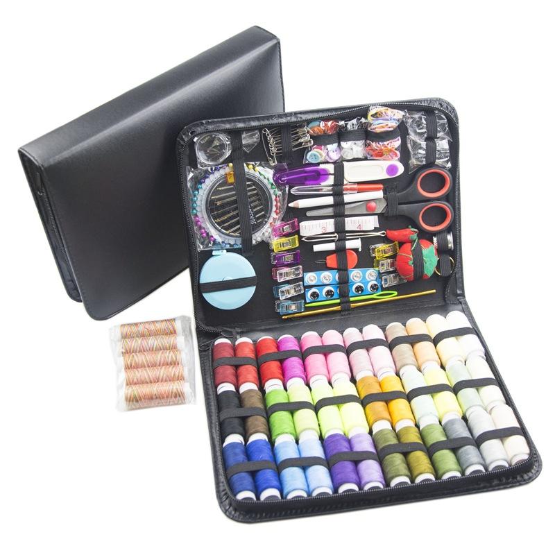 Sewing Kit with Threads Needles Storage Bag Scissors Tape Measure Buttons Portable Travel DIY Embroidery Handwork Sewing Box Set