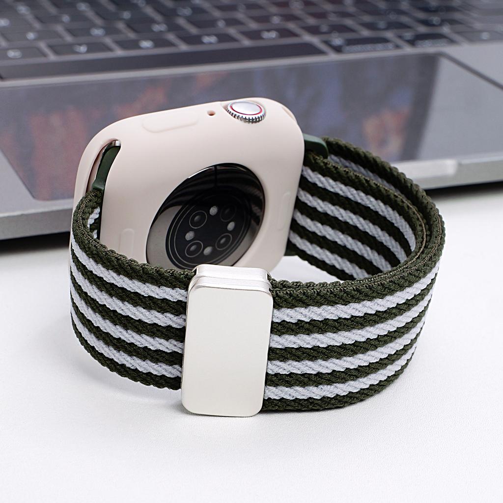 Suitable for Huawei GT5 watch strap, breathable nylon woven casual wristband, watch3pro nylon elastic magnetic strap