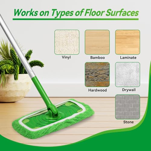 10 Pack Reusable Microfiber Mop Pads Dual Use Dry Sweeping Wet Mopping Pads Compatible with Swiffer Sweeper   Washable Floor Cleaning Pads for Hardw