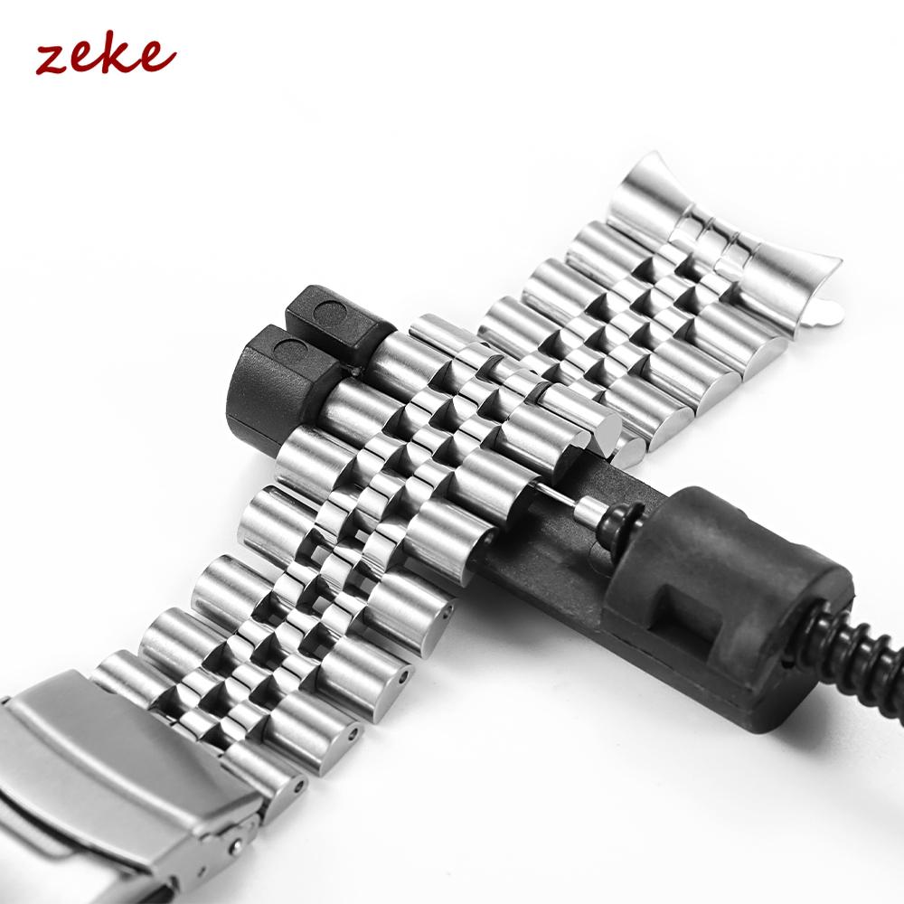 Pevný nerezový řemínek na hodinky pro Seiko 5 SKX009/007 pro Oyster pro Jubilee Zakřivený konec Hodinky 18mm 20mm 22mm Pánský sportovní pásek
