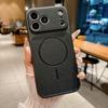 ForMagsafe Litchi Texture Leather Magnetic Case For iPhone 17 Air 16 15 14 13 Pro Max Frosted Large Window Shockproof Cover