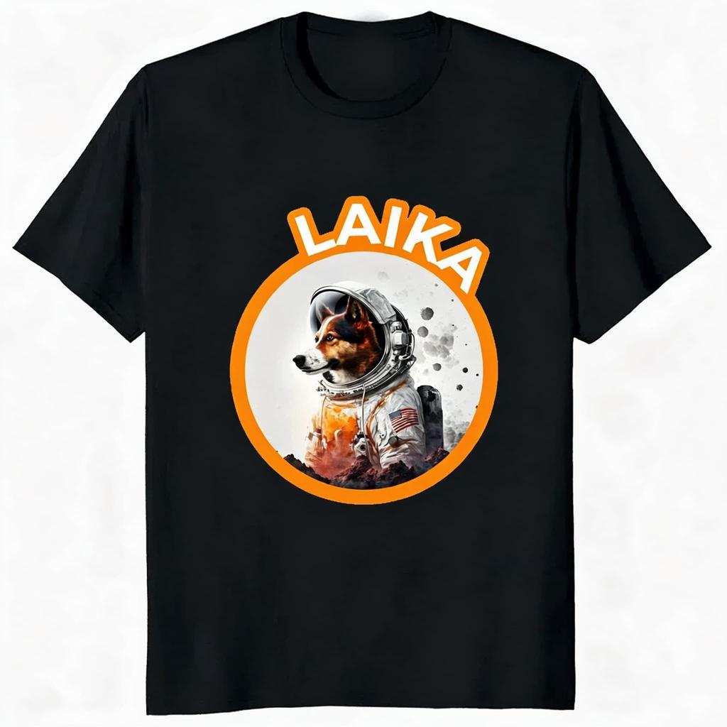 Laika Ussr Funny Cartoon Dog Summer Tee Men T Shirt Women Tee Boys Top Children Parent Child Cotton Short Sleeves Kids Tshirt