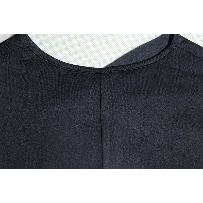 Women's Tight Crew Neck Dress Solid Color Single Sleeve Kinky Skirt Street Hipster Pullover Irregular Dress