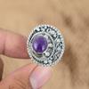 Gift For Her 925 Silver Natural African Amethyst Multi Stone Adjustable Ring