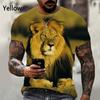Fashion lion pattern printed men's T-shirt street fashion Harajuku round neck short sleeved plus size comfortable top