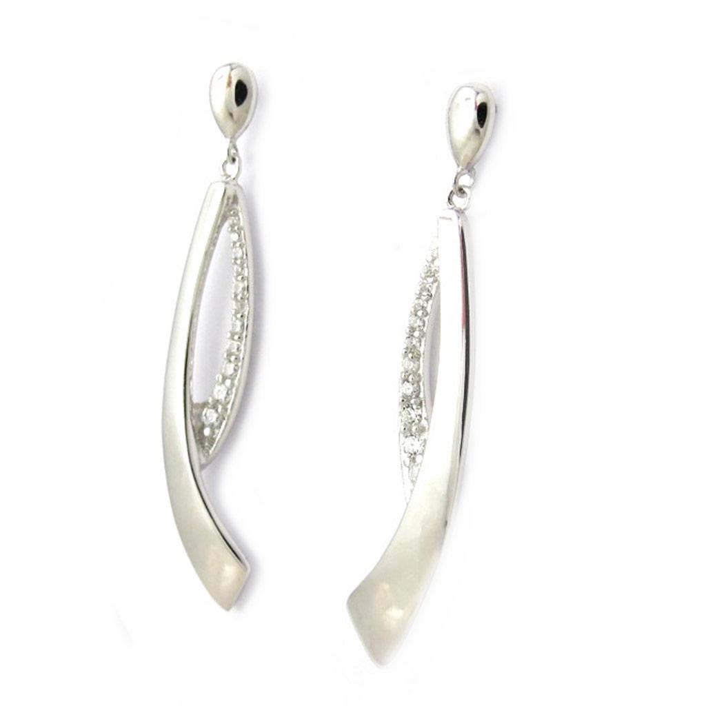 Les Trésors De Lily [L7685] - White 'Sissi' Silver Earrings