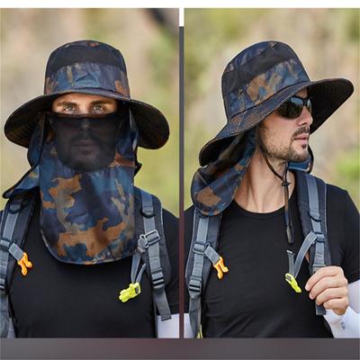 Summer Sun Hats UV Protection Outdoor Hunting Fishing Cap for Men Women Hiking Camping Visor Bucket Hat Removable Fisherman Hat