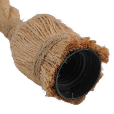 Vintage Rustic Style LED Hemp Rope Ceiling Lamp for Industrial Chandeliers 4 Head 1m Length (Bulbs Not Included)