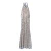Shiny Sequin Backless Maxi Dress Women Sexy Halter Backless Lace Up Hip Package Mermaid Dresses 2025 Summer Beach Vacation Robes