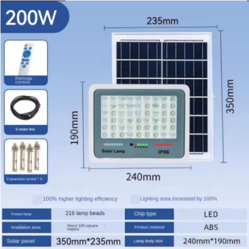 96/140/216 LED Solar Lamp Outdoor Courtyard Lighting Induction Street Light Waterproof Floodlight Ultra Brightness High-power