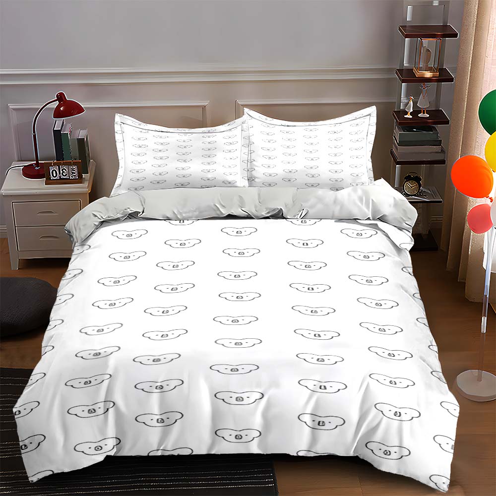 

Koala face pattern. Bedding Duvet cover sets Duvet covers Pillowcases gifts (1 * Duvet Cover 2 * Pillowcases, without duvet insert) 135x200cm