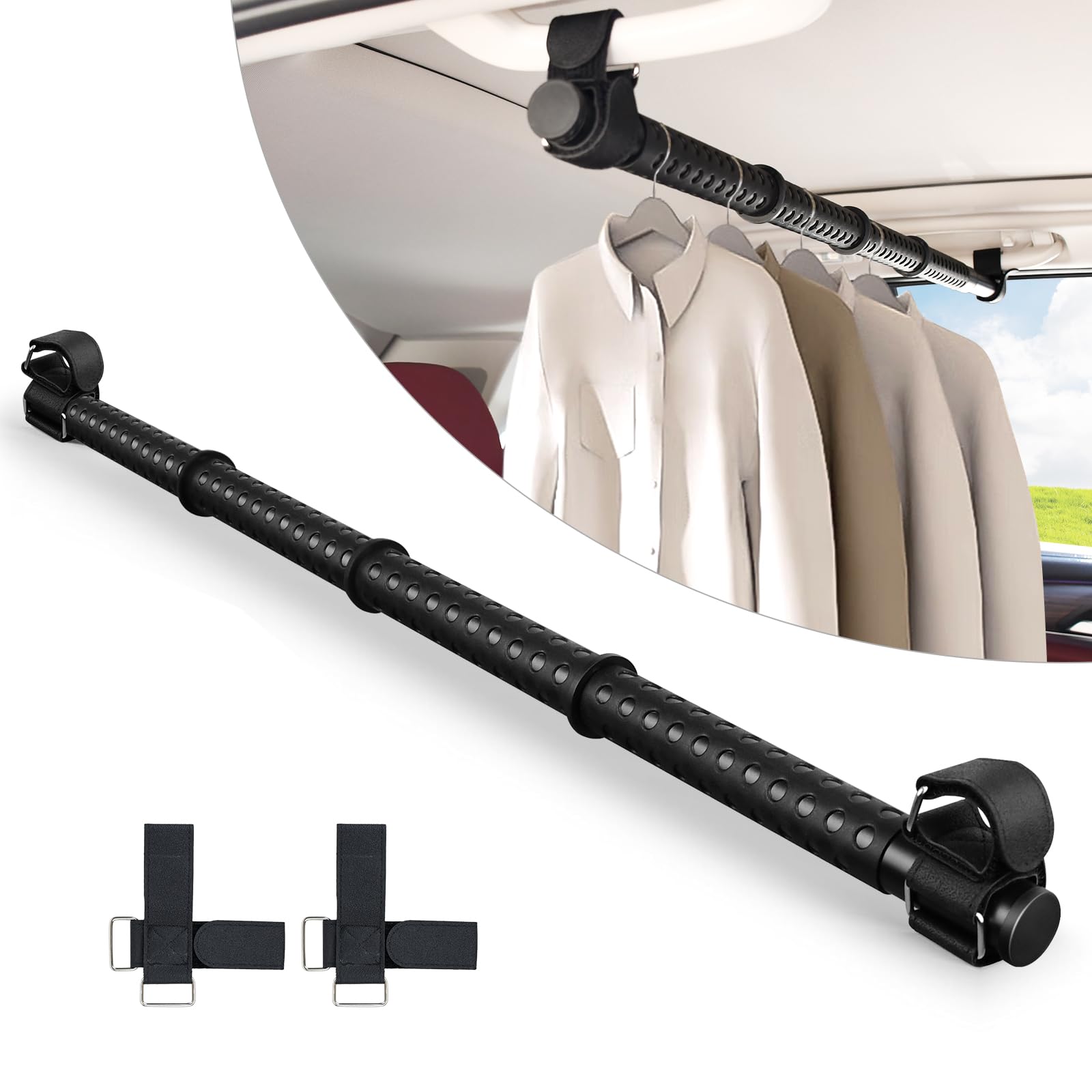 

Автомобильная вешалка-штанга, Салонная штанга, Регулируемая длина, 32,7 - 61,3 дюйма (83 - 156 Set of 1 чёрный