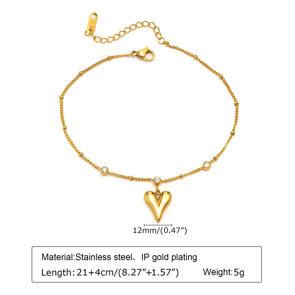 Stainless Steel Anklets Bracelet for Women, Flower Heart Seashell Charms Layered Anklets, Waterproof Gold Plated Anklet