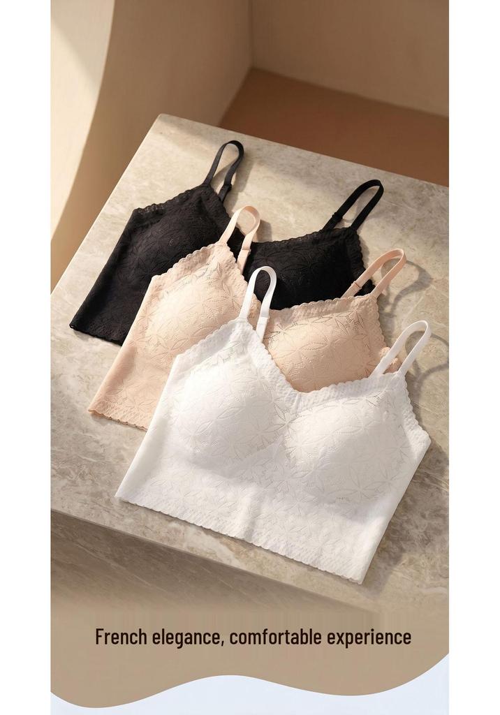 2026 New Soft Lace Seamless Camisole with Built-in Bra Cups - Breathable & Skin-Friendly Base Layer