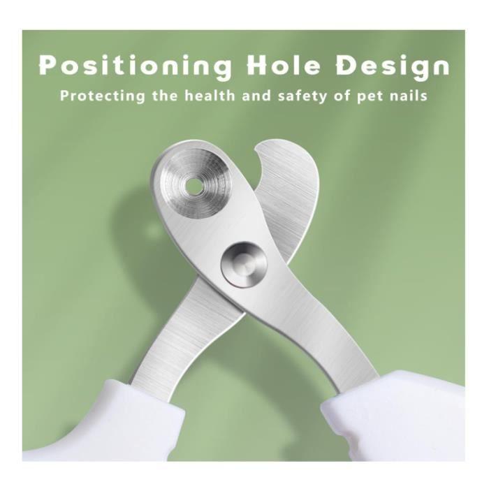 Coupe Griffes - Professionnel - Trous de Positionnement Sûrs - Pour Chats et Chiens - Blanc