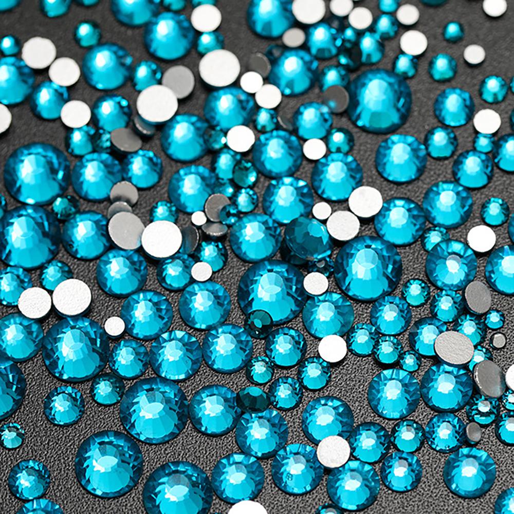 Flatback Crystal Glass Rhinestones Mix Size 14400pcs Non-Hot Fix Bulk Rhinestones for Nail Art Cup Garment Decoration