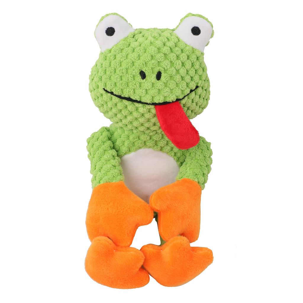 Chew-Resistant Plush Frog Dog Toy - Bite-Proof, Stress-Relieving, Pull-Interactive Pet Toy with Squeaker, Perfect for Chewing,