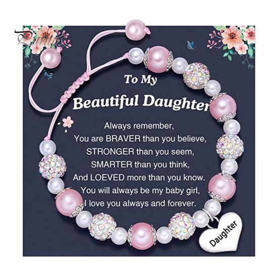 Třpytivý ženský náramek Dojemný dopis Kontrast Barva Umělá perla Nastavitelný náramek Sváteční dárek