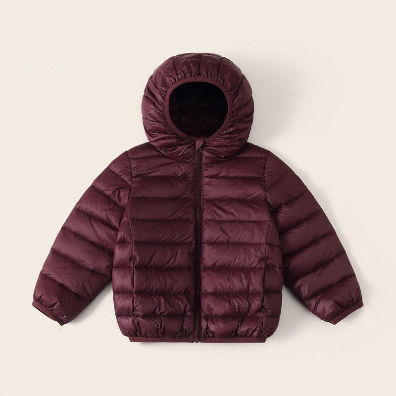 Children's Lightweight Down Jacket White Duck Down Parka with Hood Warm Boys Girls Outdoor Jacket