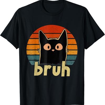Funny Cat Bruh for Teens Boys Girls Men Women Meme Graphic T-Shirt(1)
