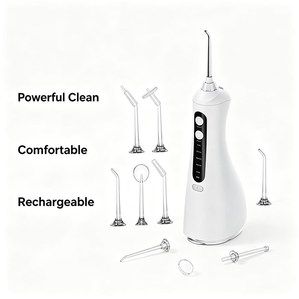 Portable Water Flosser for Teeth Cleaning, Travel and Home Use, Convenient and Efficient