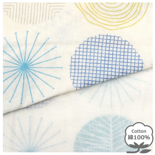Merry Night Gauze "Natural Dot" Duvet Cover, Blue, Single Size, Approx. 140 x 190 cm, 100% Cotton, Soft and Gentle to the Touch, Absorbent, Breathable