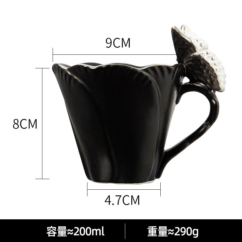 Design Inspired 3D Butterfly Coffee Cup, High-end Couple Ceramic Mug, Home Office Drinking Cup, Exquisite Relief Birthday Gift