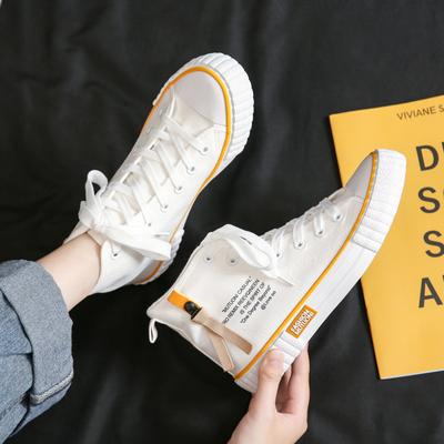 Women's Shoes Canvas Shoes Female 2023 Spring New All-matching Single Shoes Ins Tide Shoes Casual White Plate Shoes