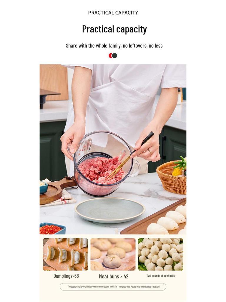 Moedor e Processador de Alimentos Elétrico Multifuncional de Aço Inoxidável para Picar, Misturar e Moer Carne, Alho e Vegetais.