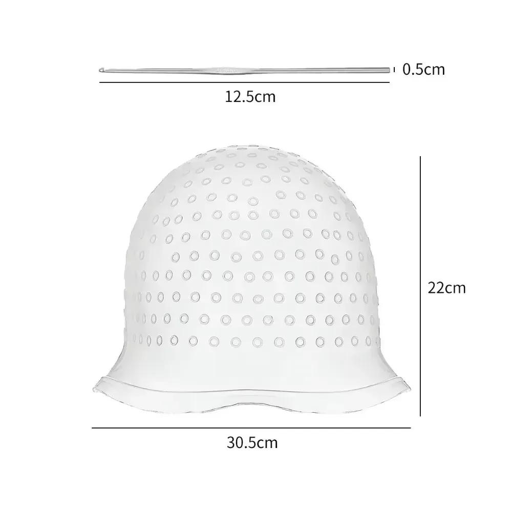2Pcs/Set Hairdressing Hair Dyeing Caps With Metal Hooks Professional Barber Silicone Hair Dye Cap Barbershop Salon Styling Tools