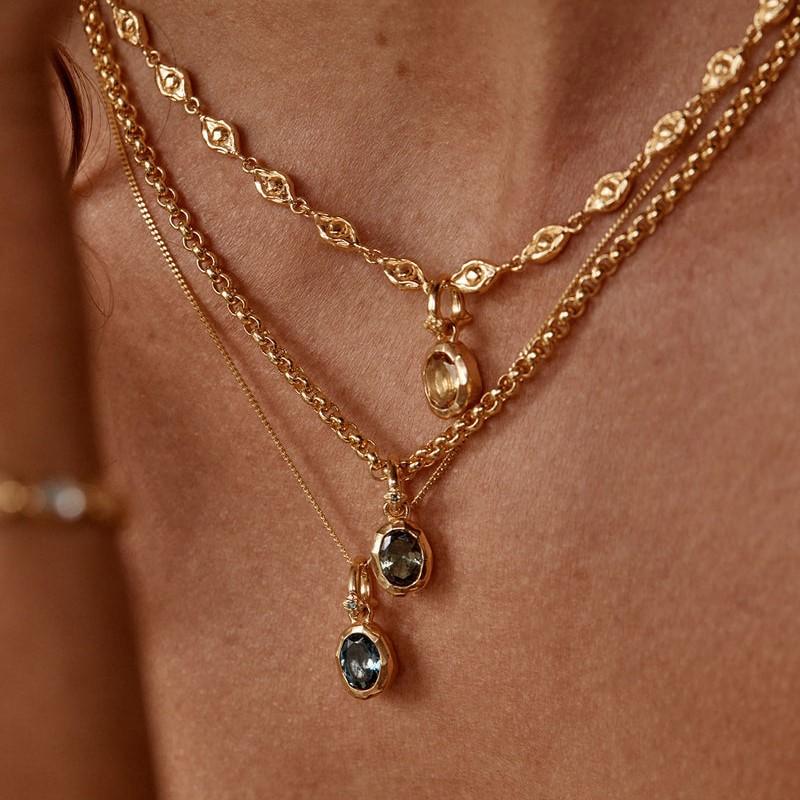 INS vânzare fierbinte între două colier cu pietre prețioase 12 indicatori colier zircon luna piatră Lady