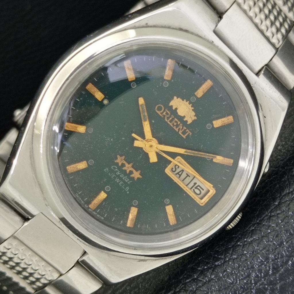 GENUINE VINTAGE ORIENT CRYSTAL AUTOMATIC 46943 JAPAN MENS WATCH a700736-5 R204-a700736