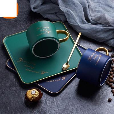 Kaffeetasse-Teller, zweiteiliges Set, nordischer Stil, einfarbig, Kaffeetasse, Keramik, Wassertasse, Becher, Frühstückstasse, Milchtasse, Nachmittagstee