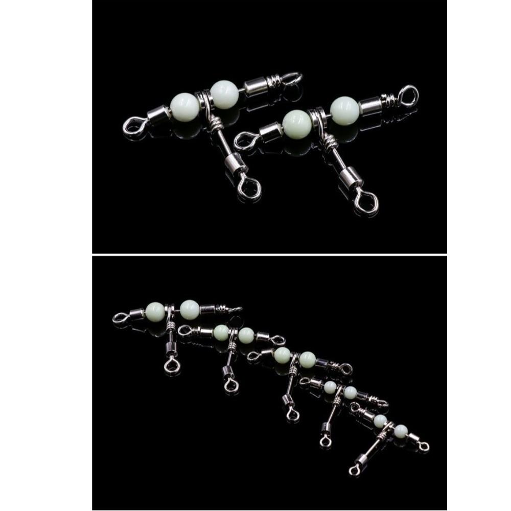 5pcs Luminous Bead Fishing Swivels 5pcs Sea Fishing Connector  Saltwater Fishing