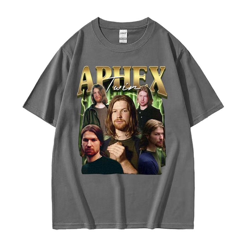 Limited Aphex Twin Vintage Graphic T Shirts Unisexs Clothing Harajuku Fashion Tshirt Male Casual Cotton Short Sleeve T Shirt Tops