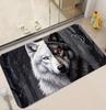 Stunning White Wolf Aurora Pattern Non Slip Absorbent Quick Dry Door Mat Premium Bathroom Entrance Home Decor Floor Rug