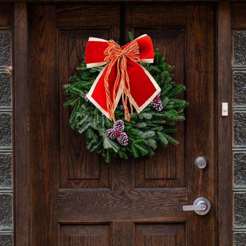 1 piece Christmas Decorations High end Gold Velvet Bow Christmas Plush Bow Large Red Christmas Tree Wreath Decoration