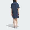 Adidas Originals Holiday Play Knit Dress With Stripes And Breathable Sport Collar Women Dress Navy IW6305