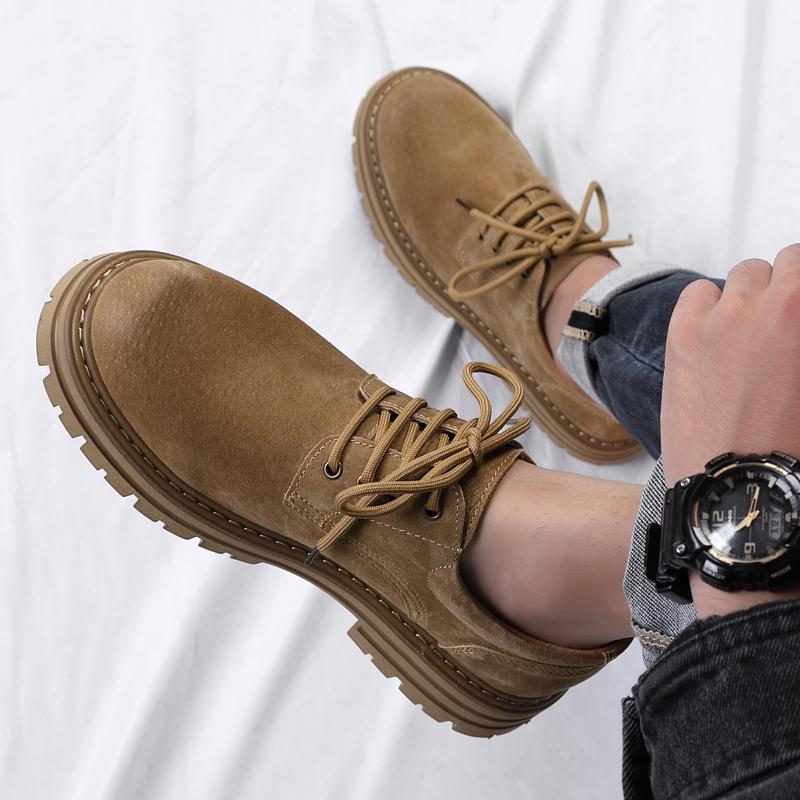 Fashion Men's High-quality Suede Casual Shoes Khaki Brand Luxury Oxford Fashion Male Damping Outdoor Walking Shoes Tenis Masculino