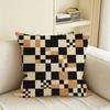 Pattern Checkerboard Cushion Cover Natural Linen Pillowcase Set AllinOne Decor for Sofa Bedroom  Chair