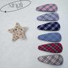 Korean Plaid Water Drop Hair Clip - High-End Exquisite Side Clip for Children