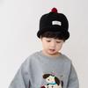 Plush Ball Kids Pullover Cap Korean Children Melon Caps Winter Warm Woolen Knit Hat Solid Color Crochet Bonnet Baby Beanies 1-6Y
