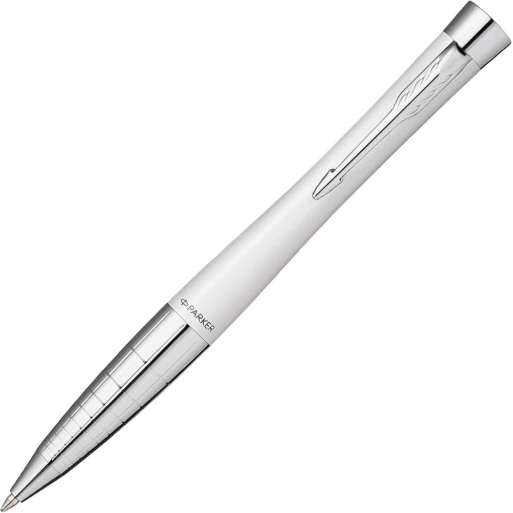 PARKER Parker Ballpoint Pen Urban Premium Pearl White Sizzle CT Medium, Oil-based, Gift Box Inclu...