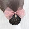 Vocational Nurse Head Flower Mesh Pocket Hairpin Silk Yarn Pearl Pendant Bow Stewardess Bank Disc Hair