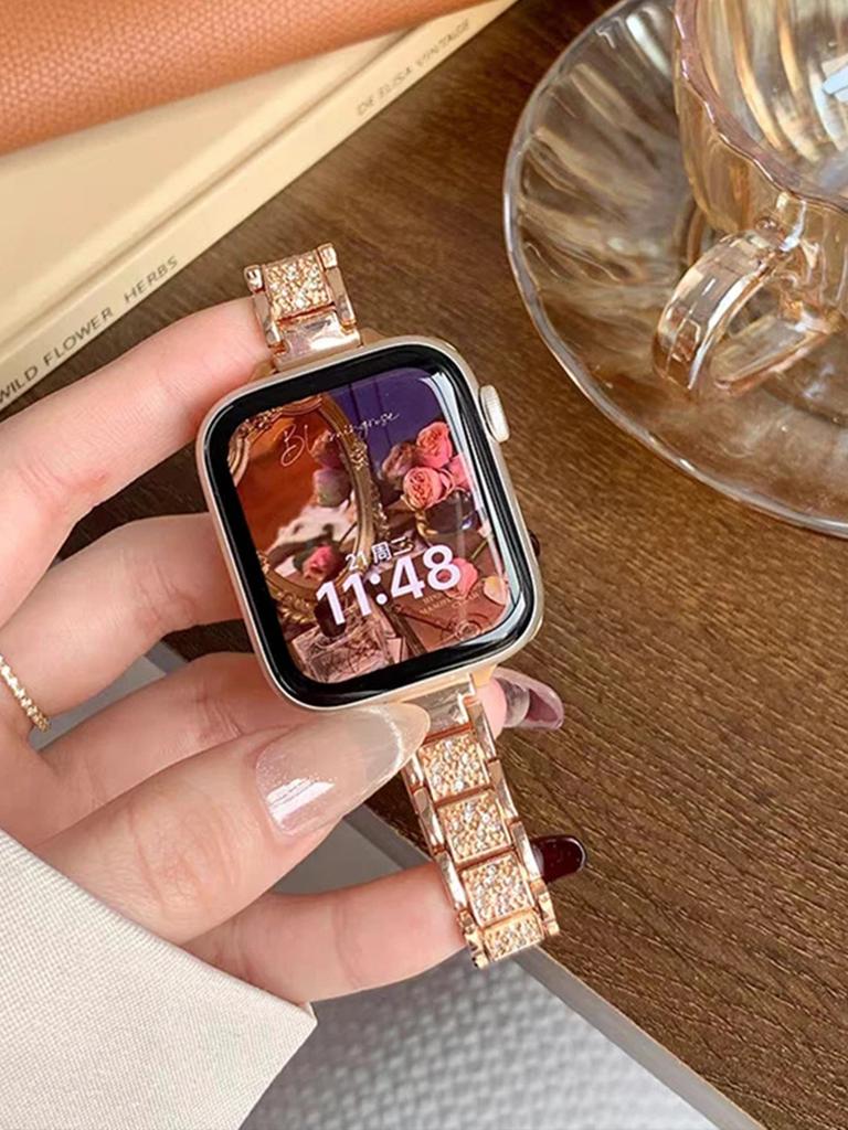 Bling Diamond Strap For Applen Watch Band 38mm 40mm 41mm 42mm 44mm 45mm 49mmS10 42mm46mm  Metal Belt For Iwatch S10 9 8 7 6 5 4 3 2 SE Women Bracelet