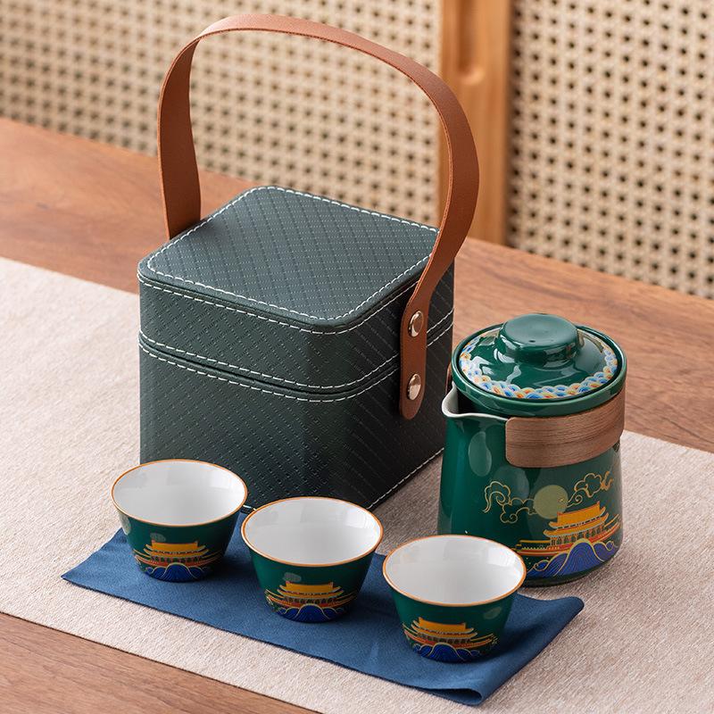 Travel Tea Set, Outdoor Portable Celebration Souvenirs, High-end Gifts for Leaders, Teachers, Fathers, Guochao Business