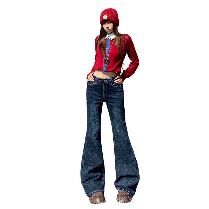 2026 Spring/Autumn American High-Waisted Micro-Flare Jeans for Women - Stretch, Slimming, and Flattering.