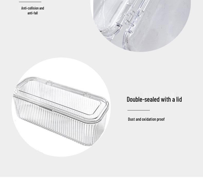 Portable Scratch-Resistant Striped Jewelry Box: Transparent, Sealed, Anti-Oxidation Storage for Wenwan Hand String & Necklace