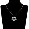 Chic Women Heart Pendant Necklace Silver Color Elegant Infinity Finger Eight Shape Necklace Wedding Party Trendy Jewelry