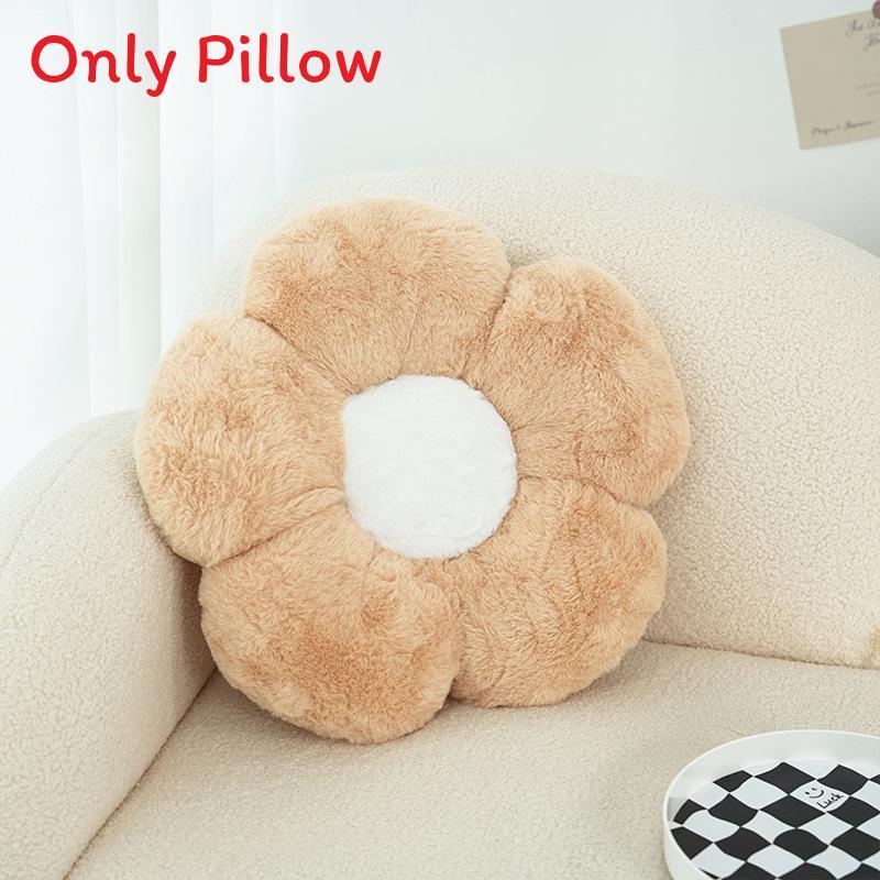 Classic Rabbit Fur Floral Black White Throw Pillow With Plush Comfort For Living Room Decor